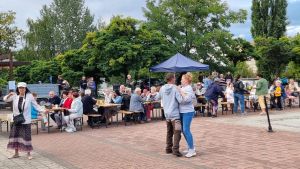 Publiczność siedząca i tańcząca przed sceną  (5)